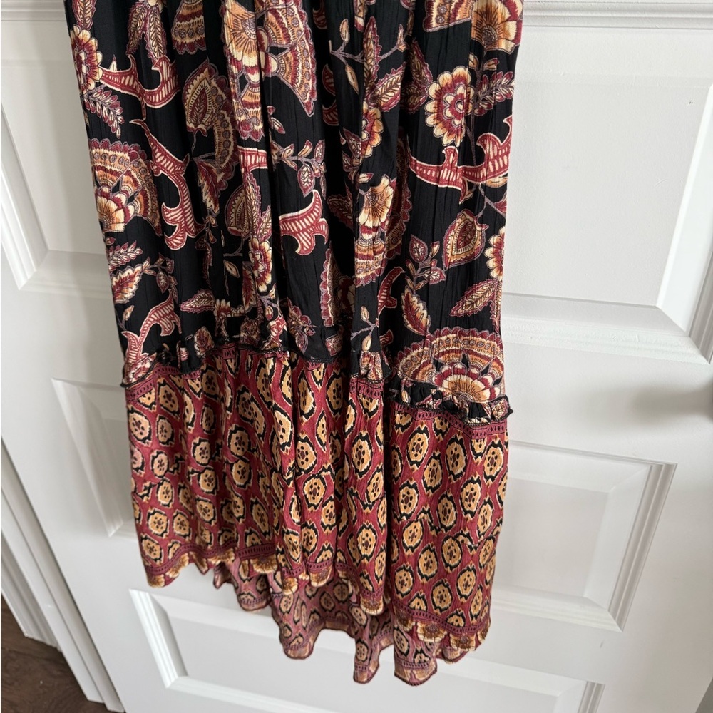 Angie V-neck Twist Front 3/4 Sleeve Boho Maxi Dress With Slit NWT - Picture 7 of 16